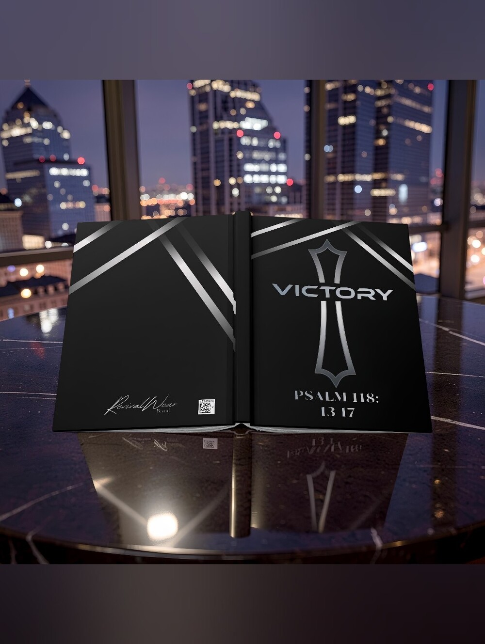 RevivalWear Brand Psalm 118 Christian Hardcover Journal -  (Black/Silver) - Picture 4 of 5